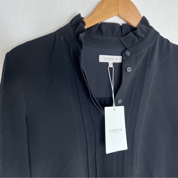 Lafayette 148 New York Womens Roslyn Shirtdress in Black - Picture 7 of 12